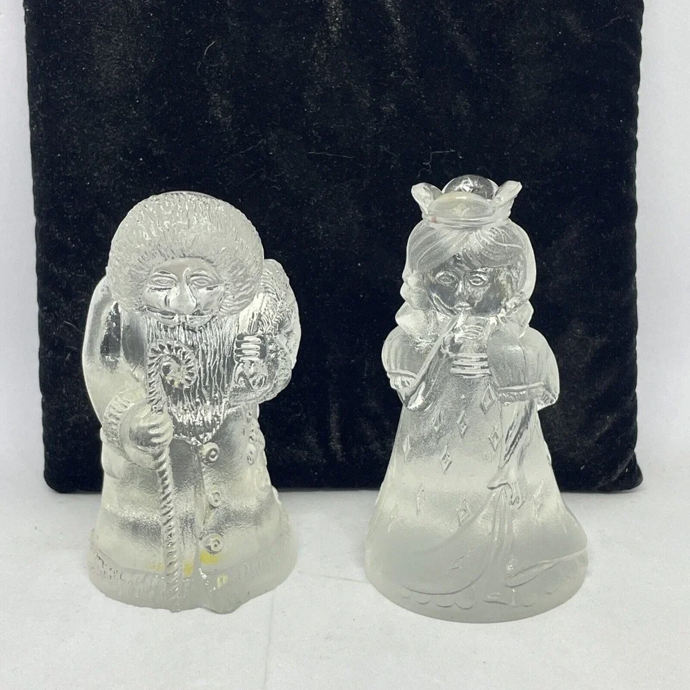 WMF Santa & Angel Taper Candlestick Holders – Leaded Crystal Christmas Figurines